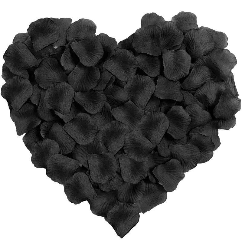 Neo LOONS 1000 Pcs Artificial Silk Rose Petals Decoration Wedding Party Color Black - Image 1