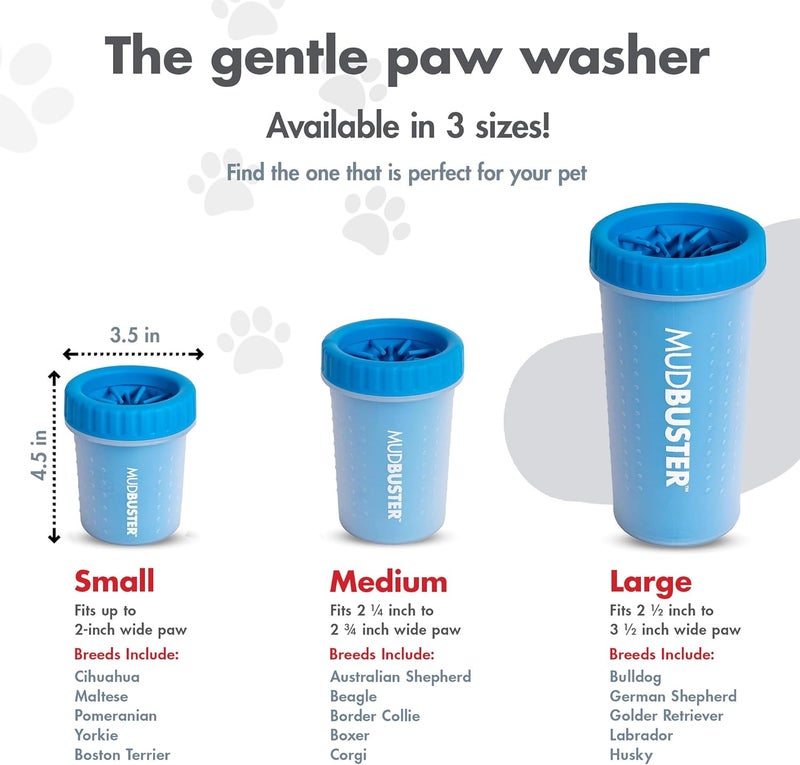 Dexas MudBuster Portable Dog Paw Washer/Paw Cleaner, Small, Pro Blue - Image 3