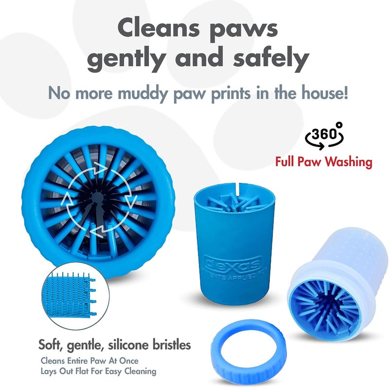 Dexas MudBuster Portable Dog Paw Washer/Paw Cleaner, Small, Pro Blue - Image 2