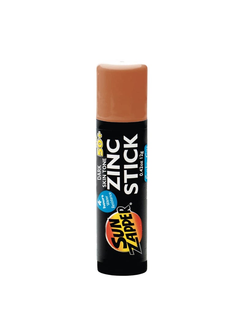 Sun Zapper - Sun Zapper Zinc Oxide Mineral Sunscreen Stick  SPF 50 Water Resistant  Dark Skin Tone BronzeTan  12g 042 Oz  For Face  Body  Adults  Kids  Made in Australia - Image 1