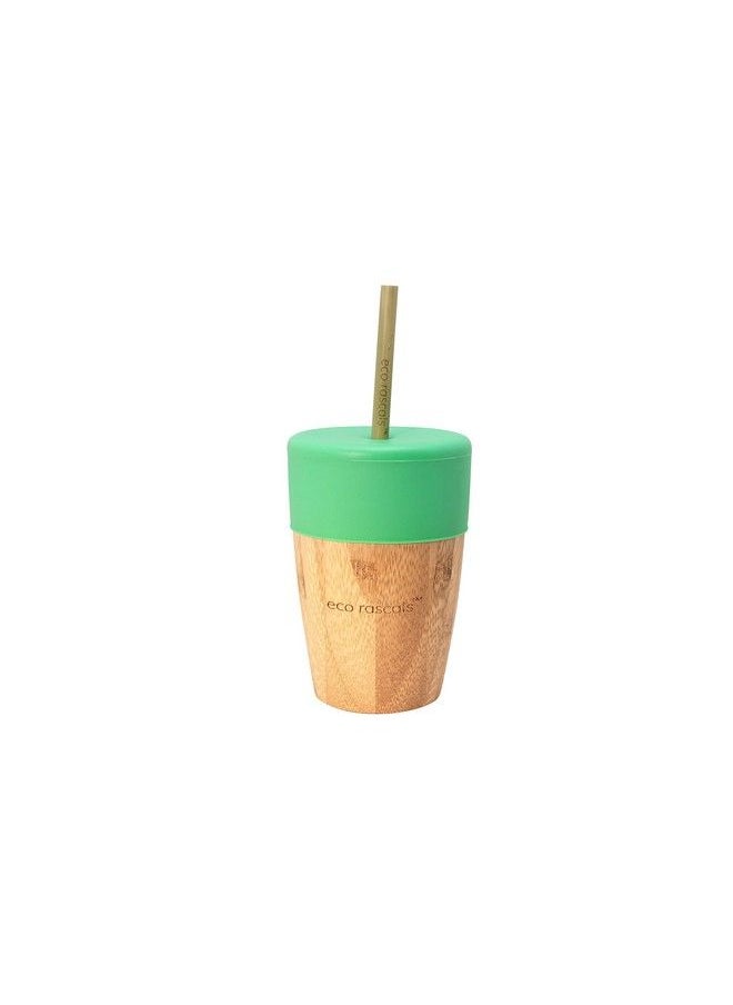 eco rascals - Natural Bamboo Small Cup With Nontoxic Silicone Sipperbaby Led Weaninggreen190Ml - Image 1