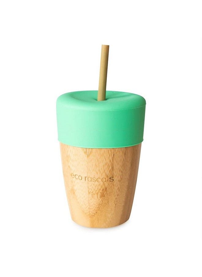 eco rascals - Natural Bamboo Small Cup With Nontoxic Silicone Sipperbaby Led Weaninggreen190Ml - Image 1