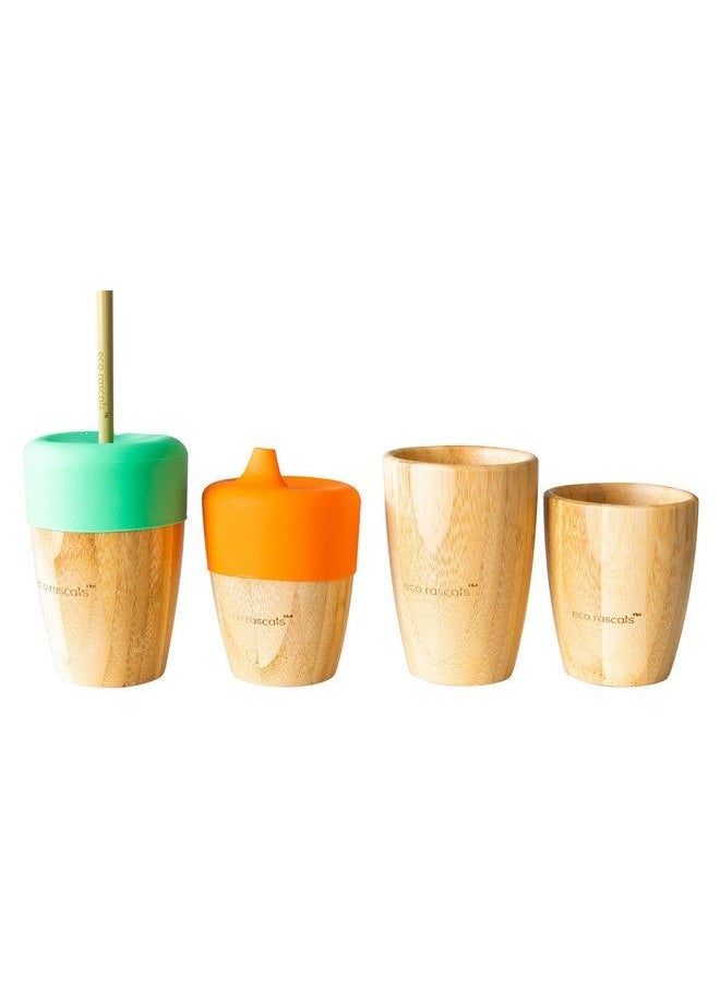 eco rascals - Natural Bamboo Small Cup With Nontoxic Silicone Sipperbaby Led Weaninggreen190Ml - Image 1