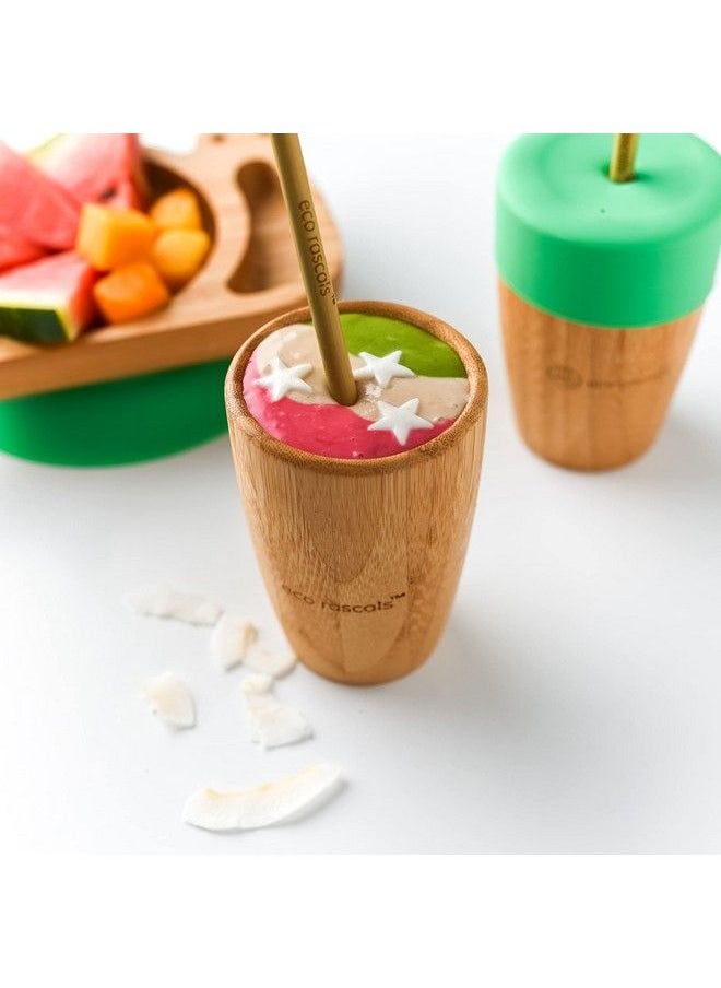 eco rascals - Natural Bamboo Small Cup With Nontoxic Silicone Sipperbaby Led Weaninggreen190Ml - Image 1