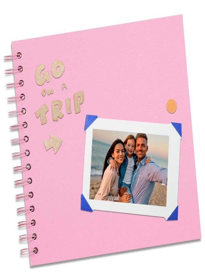 Remowith 7X7 Inch DIY Scrapbook Photo Album, Kraft Blank Paper Scrap Book 40 Pages Memory Book for Wedding Family, Pink - Image 3