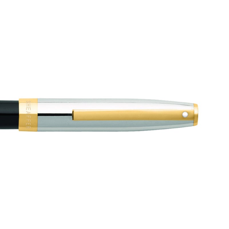 SHEAFFER Pen Sheaffer Sagaris E9475 Glossy Black Barrel With Chrome Cap And Gold Trims Medium Fp - Image 5