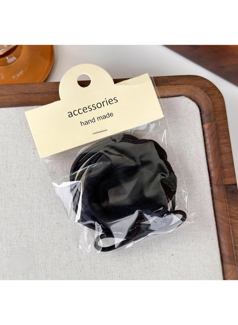 Hand Made Set of 5 Black Gradient Hair Ties - Image 2