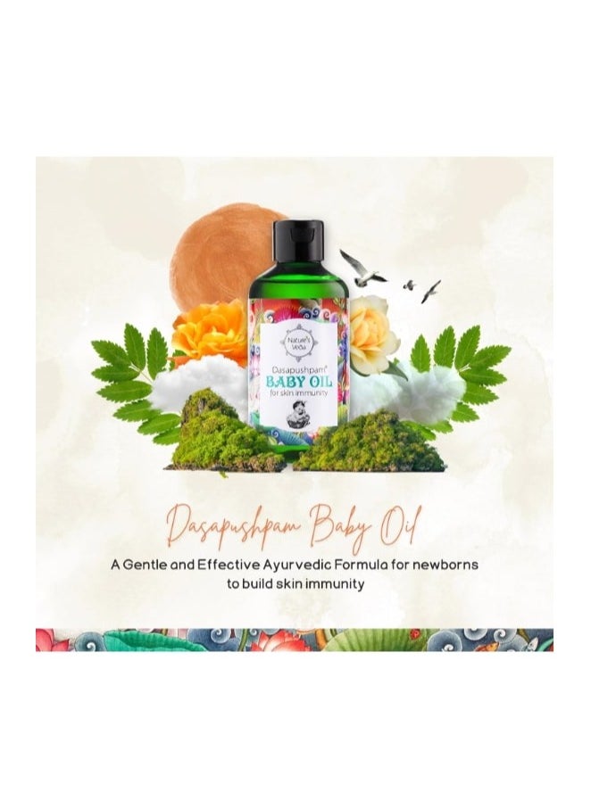 Aarshaveda - Ayurvedic Natural Dasapushpam Baby Massage Coconut Oil, 200 ML | Nourishing Growth for Newborns | Virgin Coconut Oil Prevents Dry Skin | Skin Immunity Oil | Non-Sticky Formula - Image 1