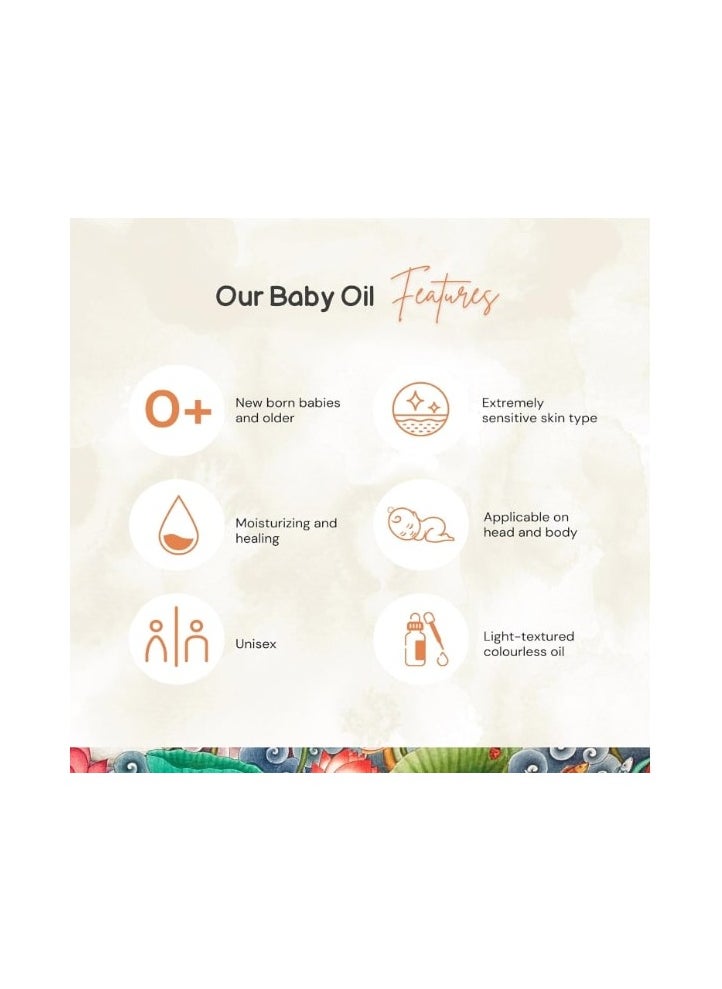 Aarshaveda - Ayurvedic Natural Dasapushpam Baby Massage Coconut Oil, 200 ML | Nourishing Growth for Newborns | Virgin Coconut Oil Prevents Dry Skin | Skin Immunity Oil | Non-Sticky Formula - Image 1