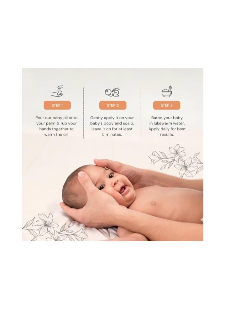 Aarshaveda - Ayurvedic Natural Dasapushpam Baby Massage Coconut Oil, 200 ML | Nourishing Growth for Newborns | Virgin Coconut Oil Prevents Dry Skin | Skin Immunity Oil | Non-Sticky Formula - Image 1