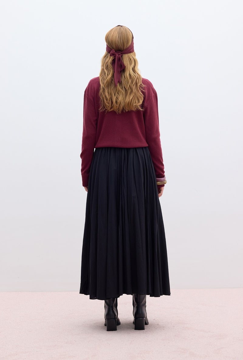 Manuka Soft Texture Knit Cardigan Claret Red  - Image 5