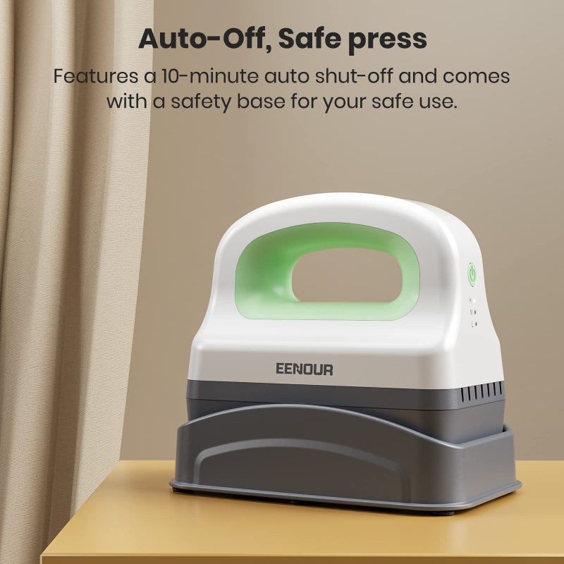 EENOUR Hat Press Machine, Mini Heat Press for Caps with 3 Heating Levels & Auto-Off, Handheld Cap Easy Press with 3"Ã—5.5" Arched Heating Plate for 6-8 Hat Size, 19-26 Girth - Image 4