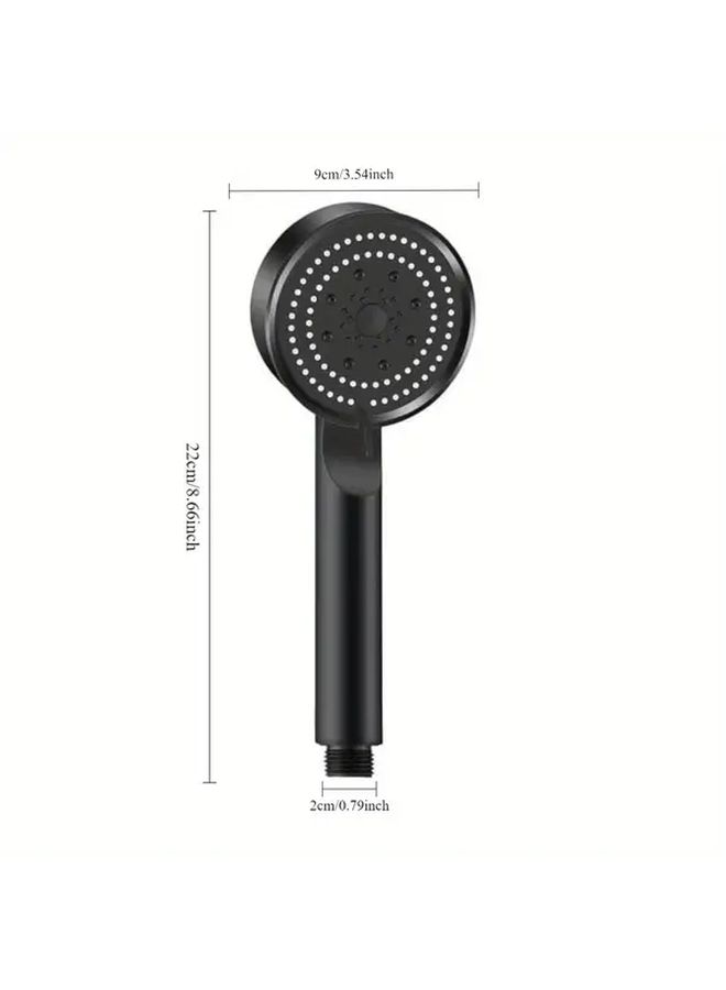 Black Handheld Shower Head Booster 5 Gear High Pressure Easy Installation Durable Plastic for Home Bathroom Use - Image 3
