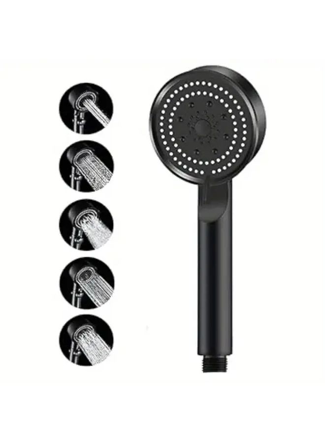 Black Handheld Shower Head Booster 5 Gear High Pressure Easy Installation Durable Plastic for Home Bathroom Use - Image 4
