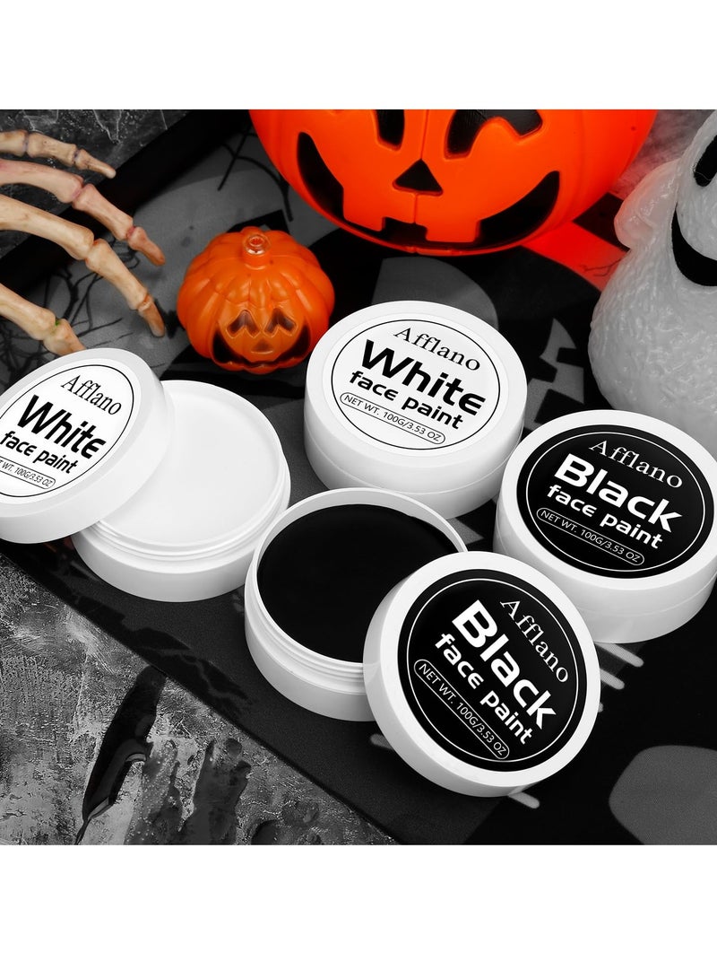 ecofavor Black and White Face Paint 6pcs Halloween Makeup Kit, Professional Oil-Based Full Coverage Cream, Non-Toxic, Easy to Remove, Long-Lasting, High-Pigment, Face & Body Painting Kits for Cosplay, Stage  - Image 2