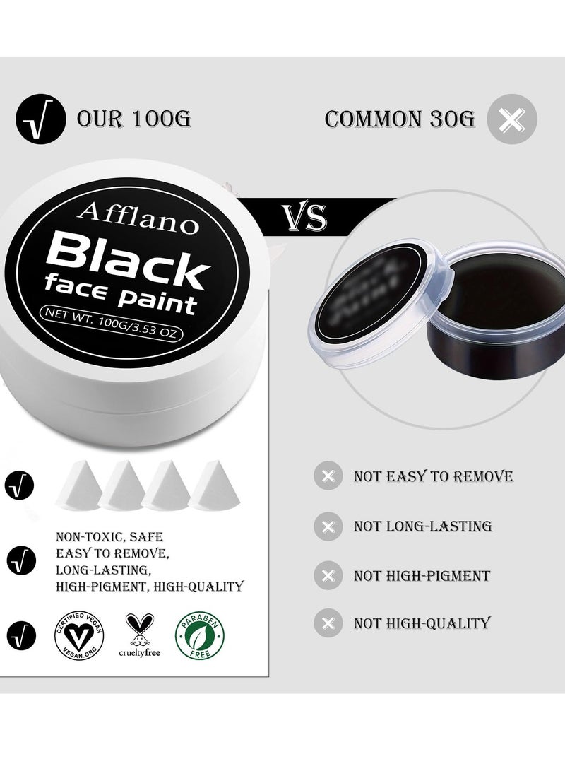ecofavor Black and White Face Paint 6pcs Halloween Makeup Kit, Professional Oil-Based Full Coverage Cream, Non-Toxic, Easy to Remove, Long-Lasting, High-Pigment, Face & Body Painting Kits for Cosplay, Stage  - Image 4