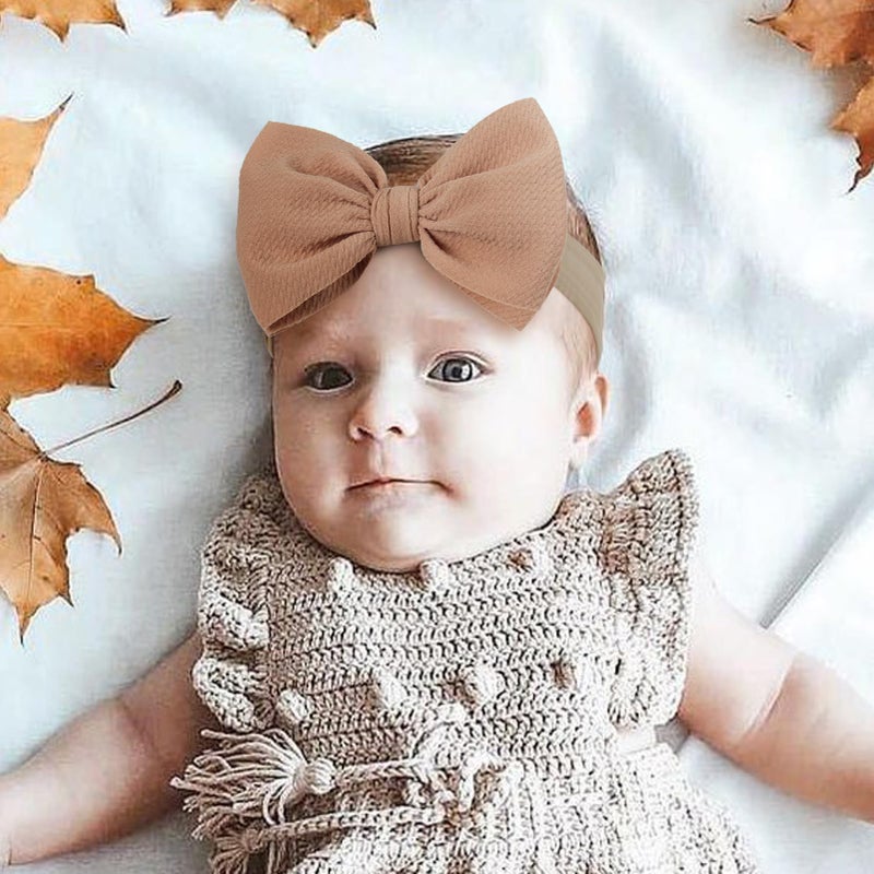 ONENINEDREAM Handmade Large Knot Tied Bow Headband - Stretchy Nylon Soft Elastic Wide Headwraps for Newborns in 12 Colors - Image 5