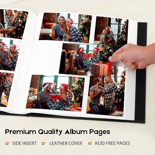 Aevdor 1000 Pockets Photo Album 4x6, Extra Large Capacity Leather Cover Wedding Family Photo Albums Holds 1000 Horizontal and Vertical Photos, Acid-free Pages 4x6 Photo Album with Front Window (Black) - Image 3