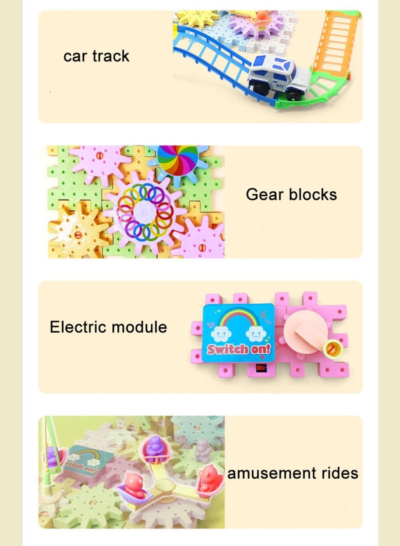 Reobrix 180 Pieces Electric Building Blocks Gear Toys Set Educational DIY Construction Plastic Building Blocks Toy Fun Learning Building Blocks Children Birthday Gift - Image 4