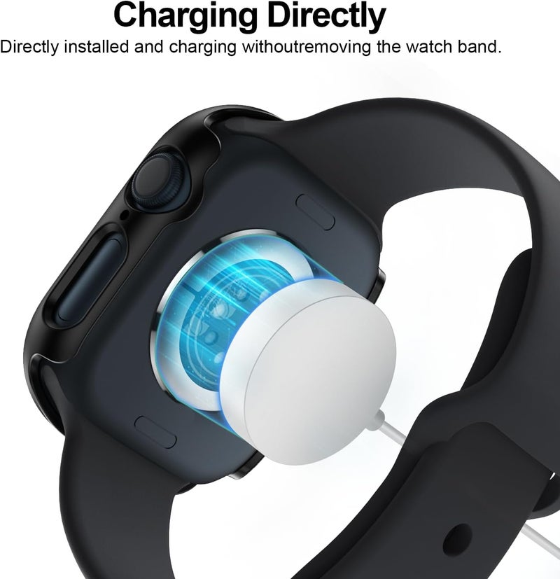 Commuter 6 Pack Case with Tempered Glass Screen Protector for Apple Watch 10 (2024) Series X 42mm,Slim Guard Bumper Full Coverage Hard PC Protective Cover HD Ultra-Thin Cover for iWatch 42mm - Image 4