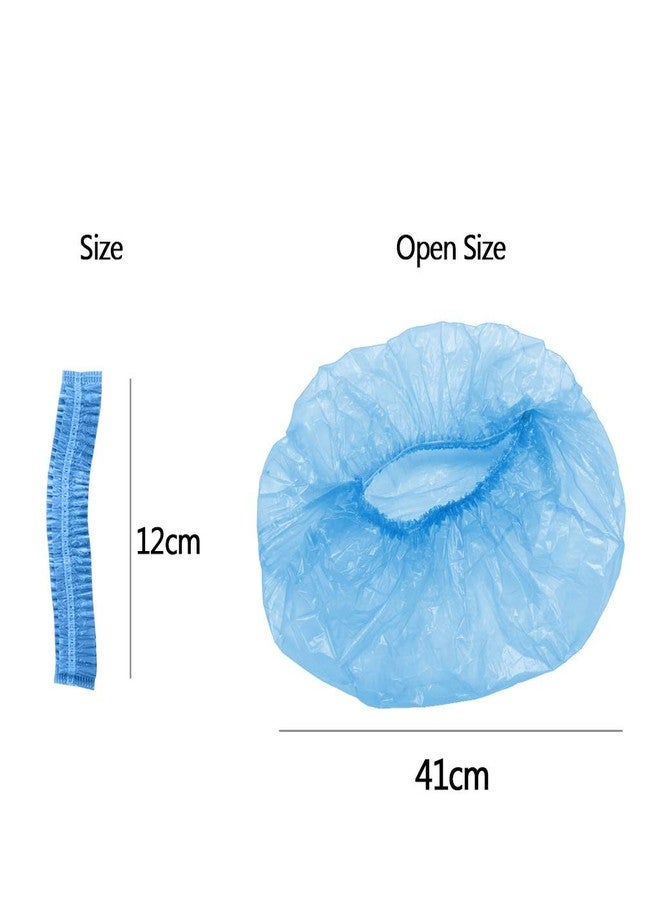 Semilyn Disposable Shower Cap 100 Pcs Thickening Waterproof Clear Shower Caps Plastic Bath Shower Hair Caps Normal Size for Women Spa,Home Use, Hotel and Hair Salon, Portable Travel (Blue) - Image 5