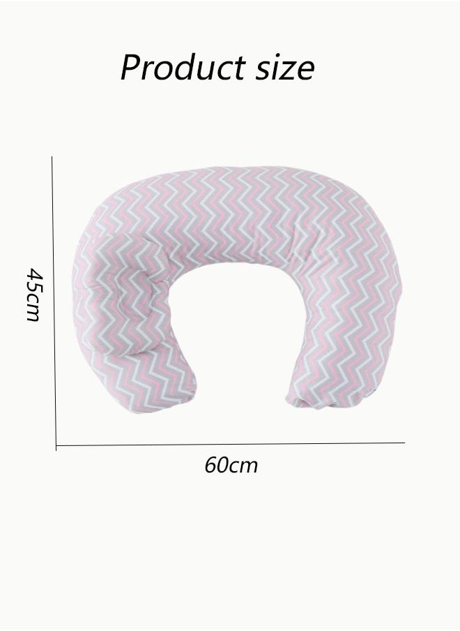 Vinnatsu Baby Breastfeeding Nursing Pillow for Babies Preventing Spitting Pillow Infants Learning Breastfeeding Pillow for Newborns,Positioner,Machine Washable U Shape Nursing,Infant Support Pillow Bonus Head Positioner,Adjustable Pillow For Breast feeding(Gray Wave)  - Image 2