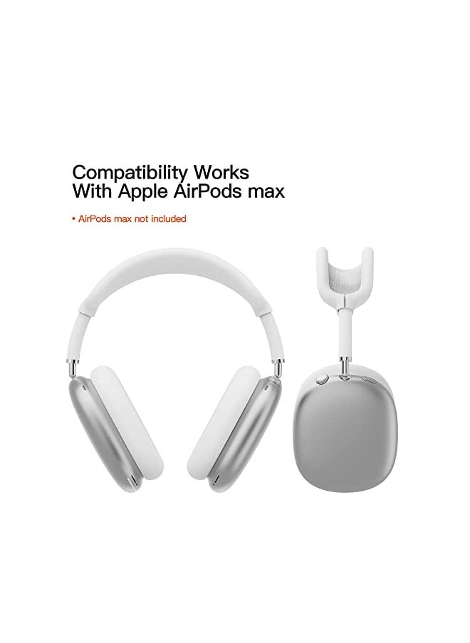 Goodern - Compatible With Overhead Cover Earcup Cover For Air Pods Max Soft Silicone Anti Scratch Protective Full Cover Headband Skin Cover Ear Pad Case Cover Set For Air Pods Max Accessories White - Image 1