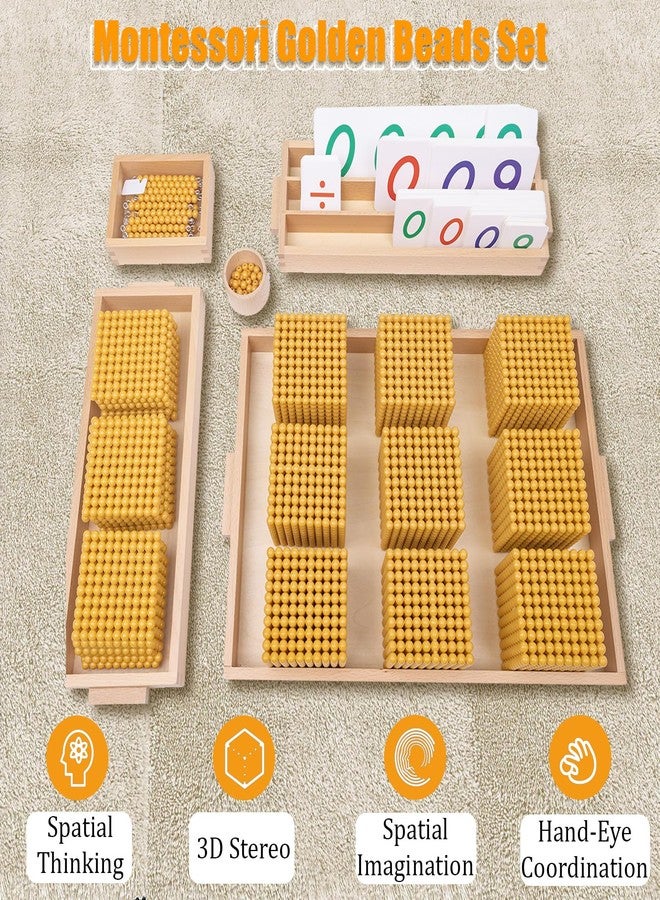 WodGod Montessori Golden Beads with Soft Carpet,Montessori Math,Decimal System Bank Game,Good Choice for Learning Math - Image 2