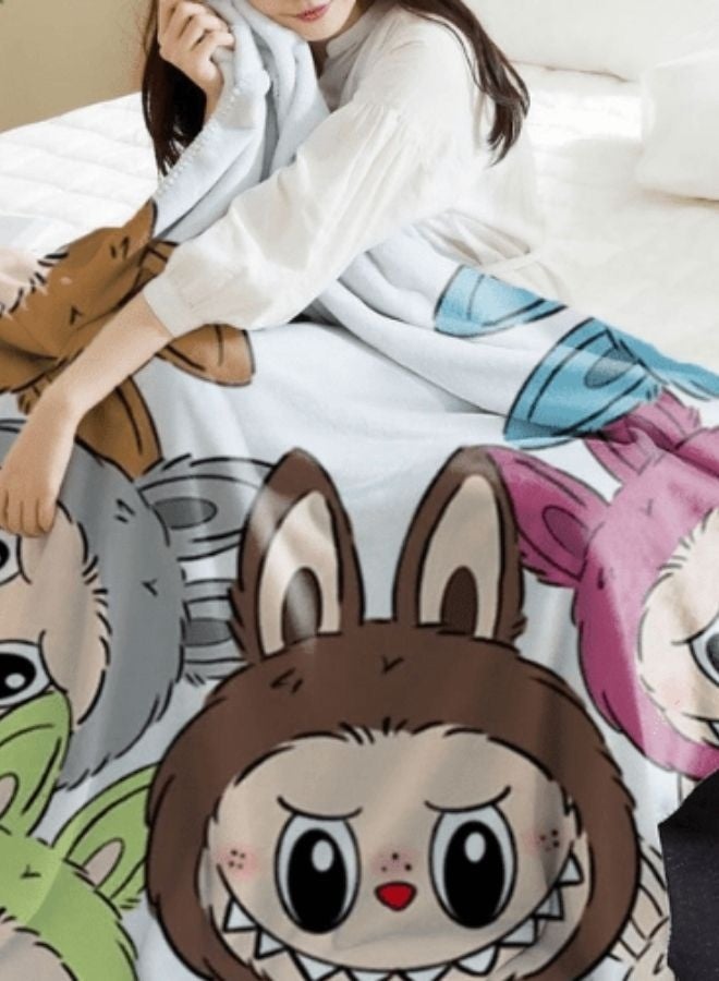 LUNA Home Throw Labubu Blanket Super Soft, Multi Color. - Image 1