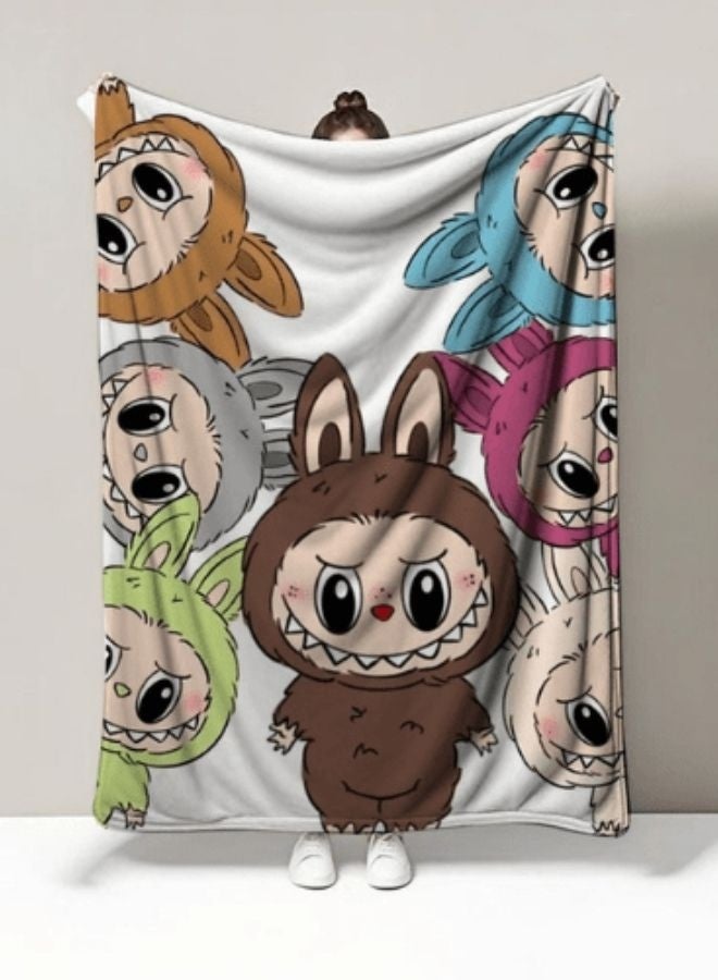 LUNA Home Throw Labubu Blanket Super Soft, Multi Color. - Image 2