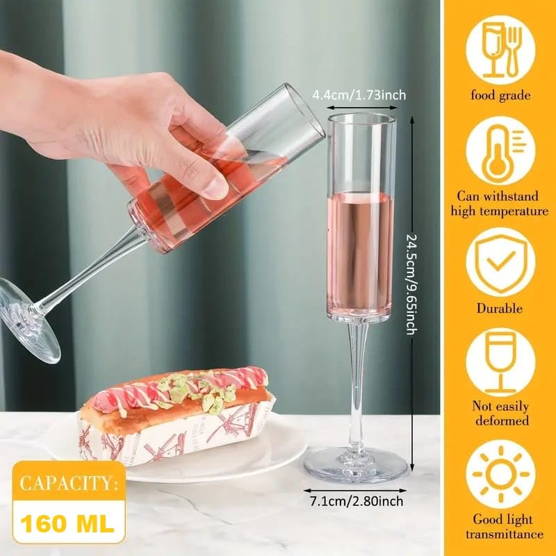 Melbify Cylinder Wine Glasses Set of 2 160 ml Luxury Wine Glassware Wide Mouth Designer Wine Glasses Unique Crystal Wine Glass Set Luxury Wine Glass Gift Pack - Image 5