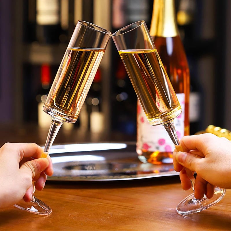 Melbify Cylinder Wine Glasses Set of 2 160 ml Luxury Wine Glassware Wide Mouth Designer Wine Glasses Unique Crystal Wine Glass Set Luxury Wine Glass Gift Pack - Image 4