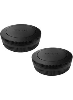 HUIPUXIANG Body Cap + Rear Lens Cap Cover for Canon EOS M50 Mark II M5 M6 Mark II M200 M100 M10 M3 M2 M and More Canon EF-M Mount Mirrorless Camera and Lens,HUIPUXIANG [2 Pack]  - Image 1