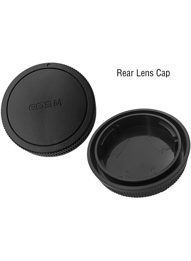 HUIPUXIANG Body Cap + Rear Lens Cap Cover for Canon EOS M50 Mark II M5 M6 Mark II M200 M100 M10 M3 M2 M and More Canon EF-M Mount Mirrorless Camera and Lens,HUIPUXIANG [2 Pack]  - Image 5