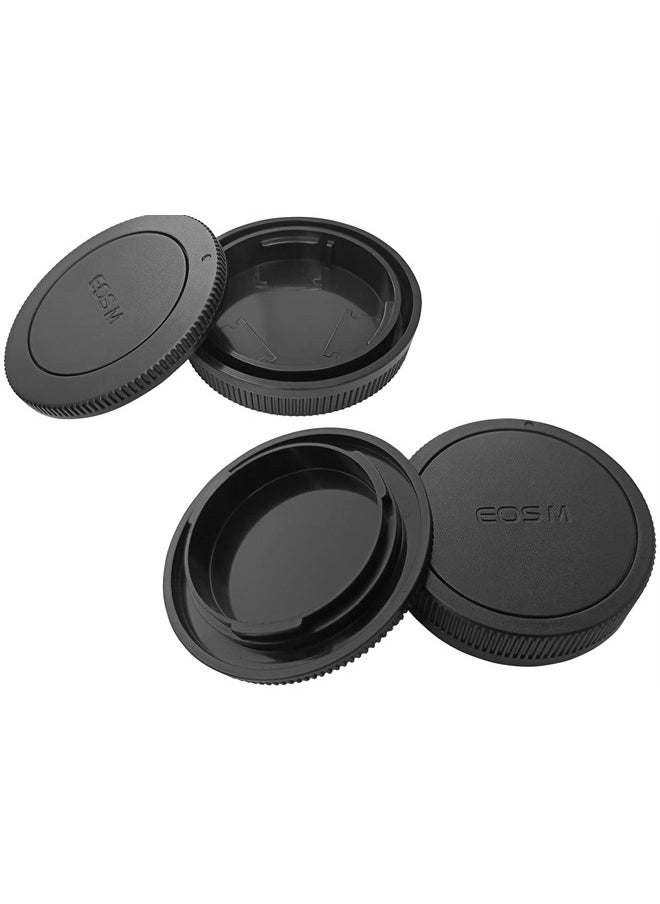 HUIPUXIANG Body Cap + Rear Lens Cap Cover for Canon EOS M50 Mark II M5 M6 Mark II M200 M100 M10 M3 M2 M and More Canon EF-M Mount Mirrorless Camera and Lens,HUIPUXIANG [2 Pack]  - Image 3