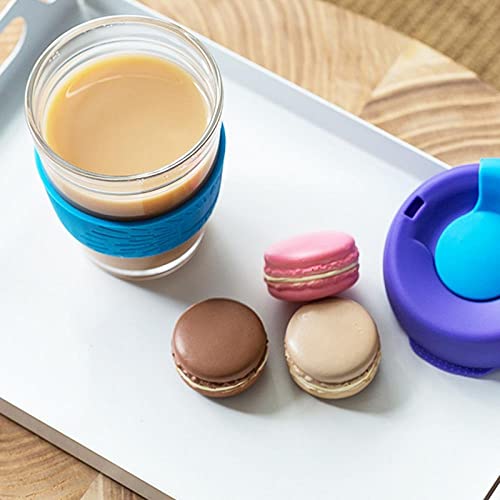 Baskety Reusable Coffee Cup Travel Coffee Mug with Lid & Silicone Drinking Cup - 350ml (Blue, Pack of 1) - Image 3