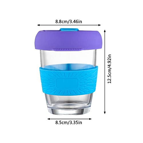 Baskety Reusable Coffee Cup Travel Coffee Mug with Lid & Silicone Drinking Cup - 350ml (Blue, Pack of 1) - Image 2