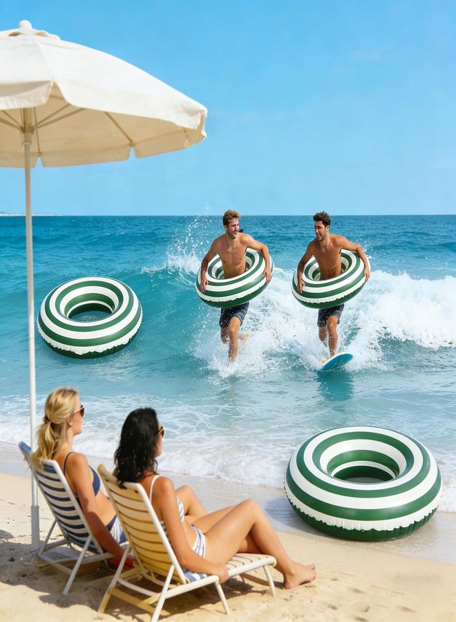 WAYTOSUC 4PCS Floats for Adults Rings Lollipop Striped Pool Float Large Swim Ring for Adults,35 Inch Classic Striped Teens Adult Inner Tubes Summer Beach Bachelorette Party (M-Green Lollipop,4) - Image 5