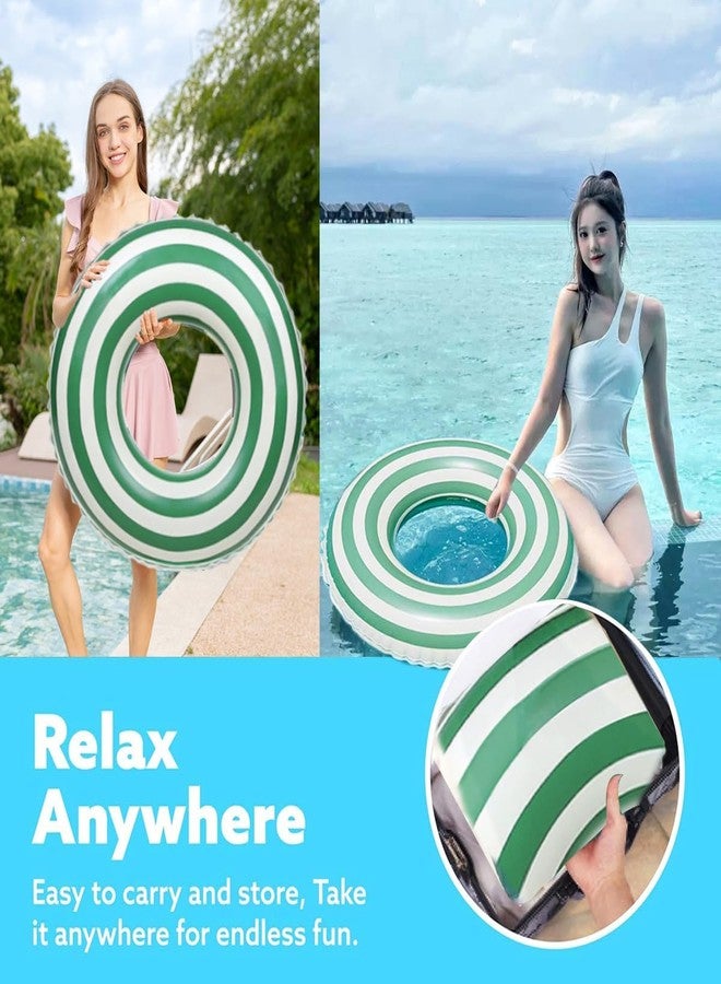 WAYTOSUC 4PCS Floats for Adults Rings Lollipop Striped Pool Float Large Swim Ring for Adults,35 Inch Classic Striped Teens Adult Inner Tubes Summer Beach Bachelorette Party (M-Green Lollipop,4) - Image 2