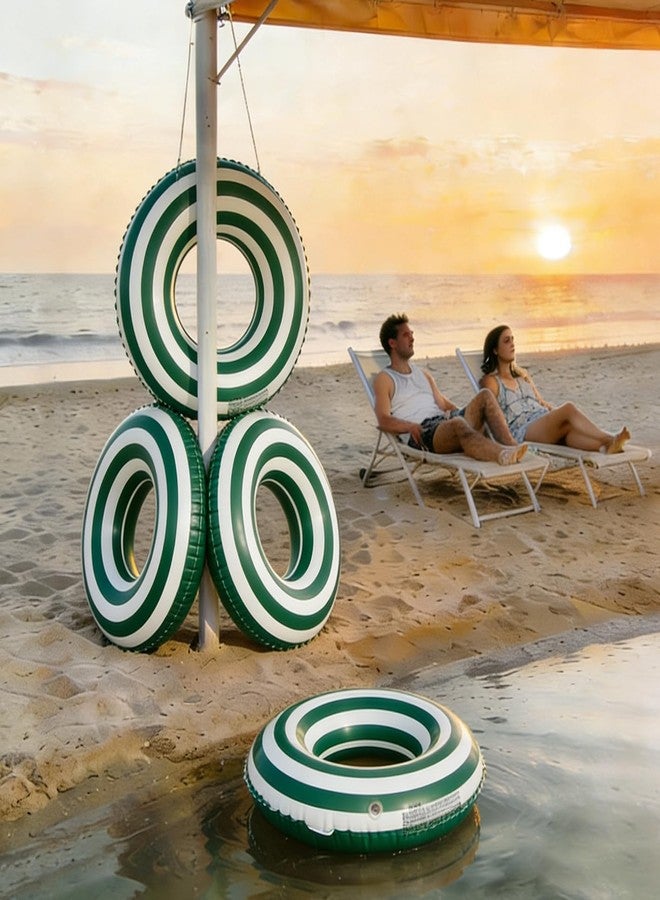 WAYTOSUC 4PCS Floats for Adults Rings Lollipop Striped Pool Float Large Swim Ring for Adults,35 Inch Classic Striped Teens Adult Inner Tubes Summer Beach Bachelorette Party (M-Green Lollipop,4) - Image 3