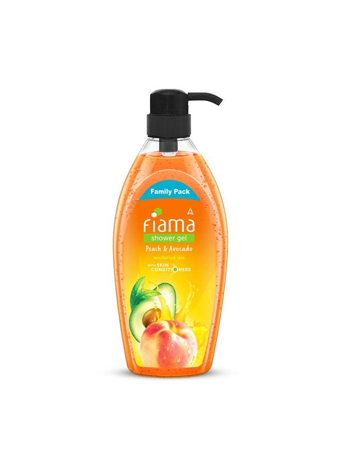 Fiama جل استحمام خوخ وأفوكادو غسول للجسم مع مرطبات للبشرة للبشرة المرطبة 900 مل زجاجة عائلية - Image 1