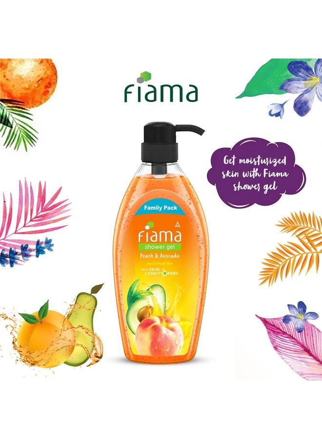 Fiama جل استحمام خوخ وأفوكادو غسول للجسم مع مرطبات للبشرة للبشرة المرطبة 900 مل زجاجة عائلية - Image 3