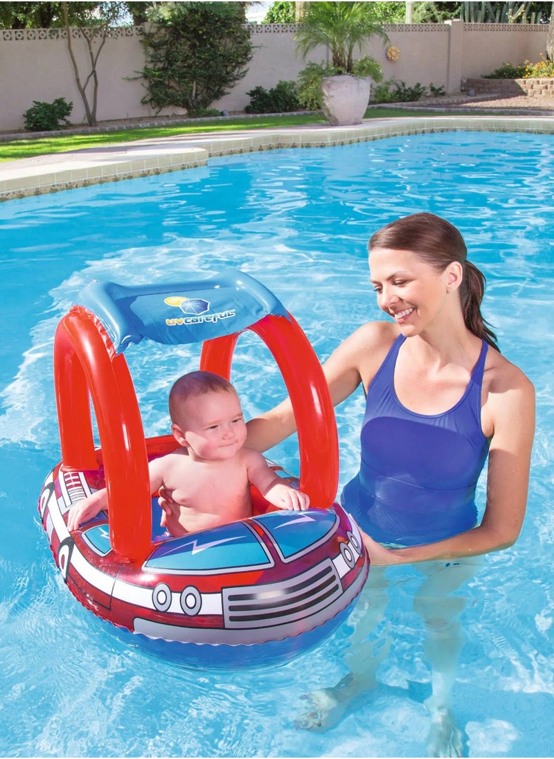 MUMS PLANET - Enjoy an unforgettable summer with this shaded children's float, which combines the fun of water play with protection from the scorching sun, ensuring your child has hours of safe and comfortable fun. Children's float - Children's sun protection float - Children's float with canopy - Swimming float - Image 1