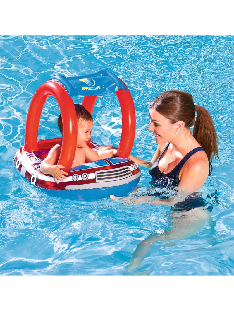 MUMS PLANET - Enjoy an unforgettable summer with this shaded children's float, which combines the fun of water play with protection from the scorching sun, ensuring your child has hours of safe and comfortable fun. Children's float - Children's sun protection float - Children's float with canopy - Swimming float - Image 1