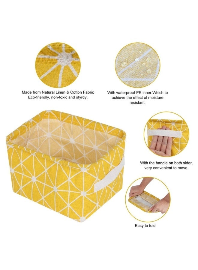 Pack of 4 Foldable Fabric Storage Bins Organizer with Handles, Small Rectangular Cube Storage Box, Multipurpose Collapsible Storage Bin, Cosmetic Storage, Toiletry Storage, Office Supplies Organization, Small Kids Toys, Socks or Accessories in Drawers (Multicolor) - Image 3