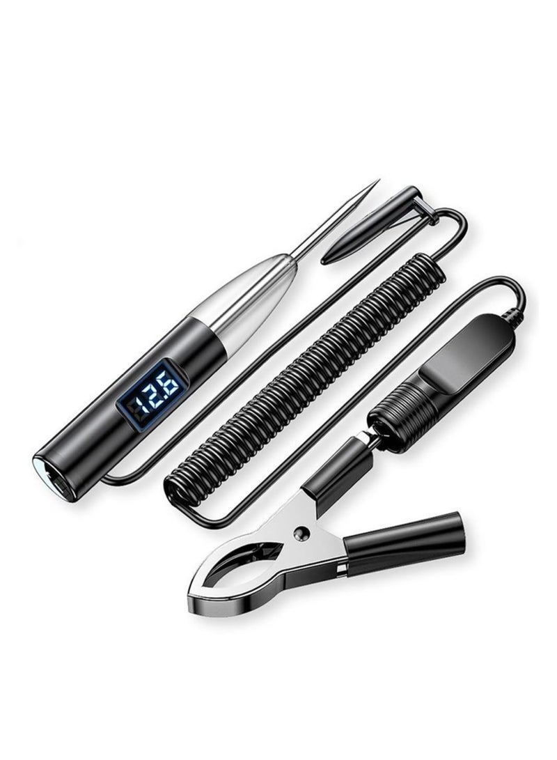 Zikra Heavy Duty Auto LED Test Light, 5-30V Digital Fuse Tester with Polarity Indicator, Extended Spring Wire Circuit Diagnostic Tool for Car and Truck Low DC Voltage Repairs. - Image 1