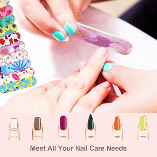 GigaGround Mini Nail Files (50 Packs), Colorful Emery Boards for Nails Double Sided 180 Grit Emory, Gifts Bulk Fingernails Manicure Tools Shaping Buffing Smoothing Filers Cute 3.5” - Image 2