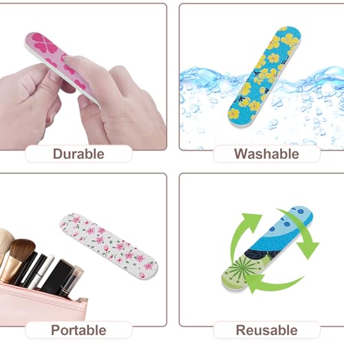GigaGround Mini Nail Files (50 Packs), Colorful Emery Boards for Nails Double Sided 180 Grit Emory, Gifts Bulk Fingernails Manicure Tools Shaping Buffing Smoothing Filers Cute 3.5” - Image 4