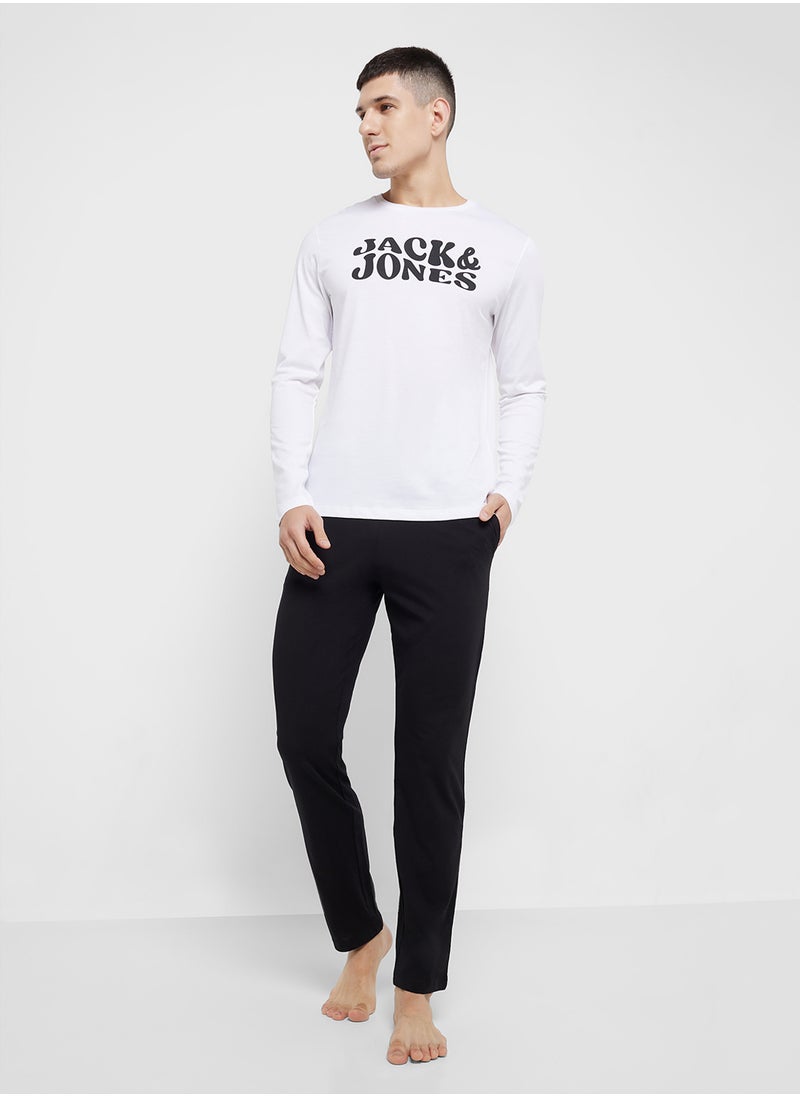 JACK & JONES Logo Crew Neck T-Shirt & Pants Set  - Image 1