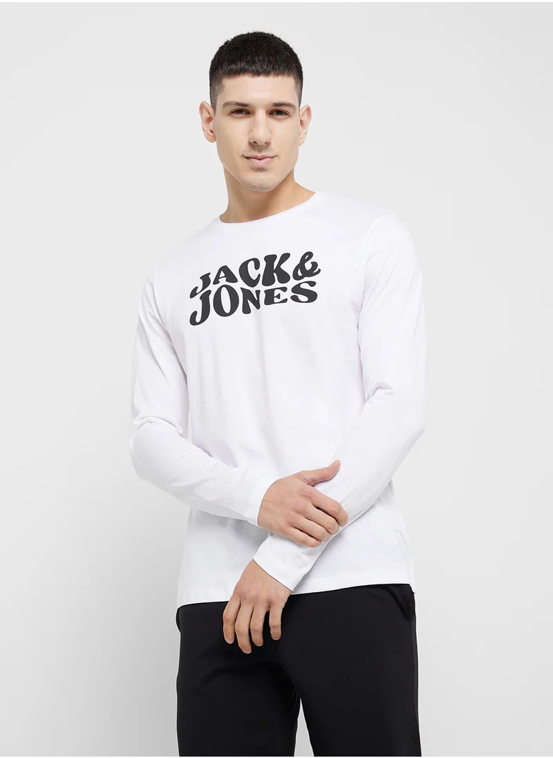 جاك اند جونز Logo Crew Neck T-Shirt & Pants Set